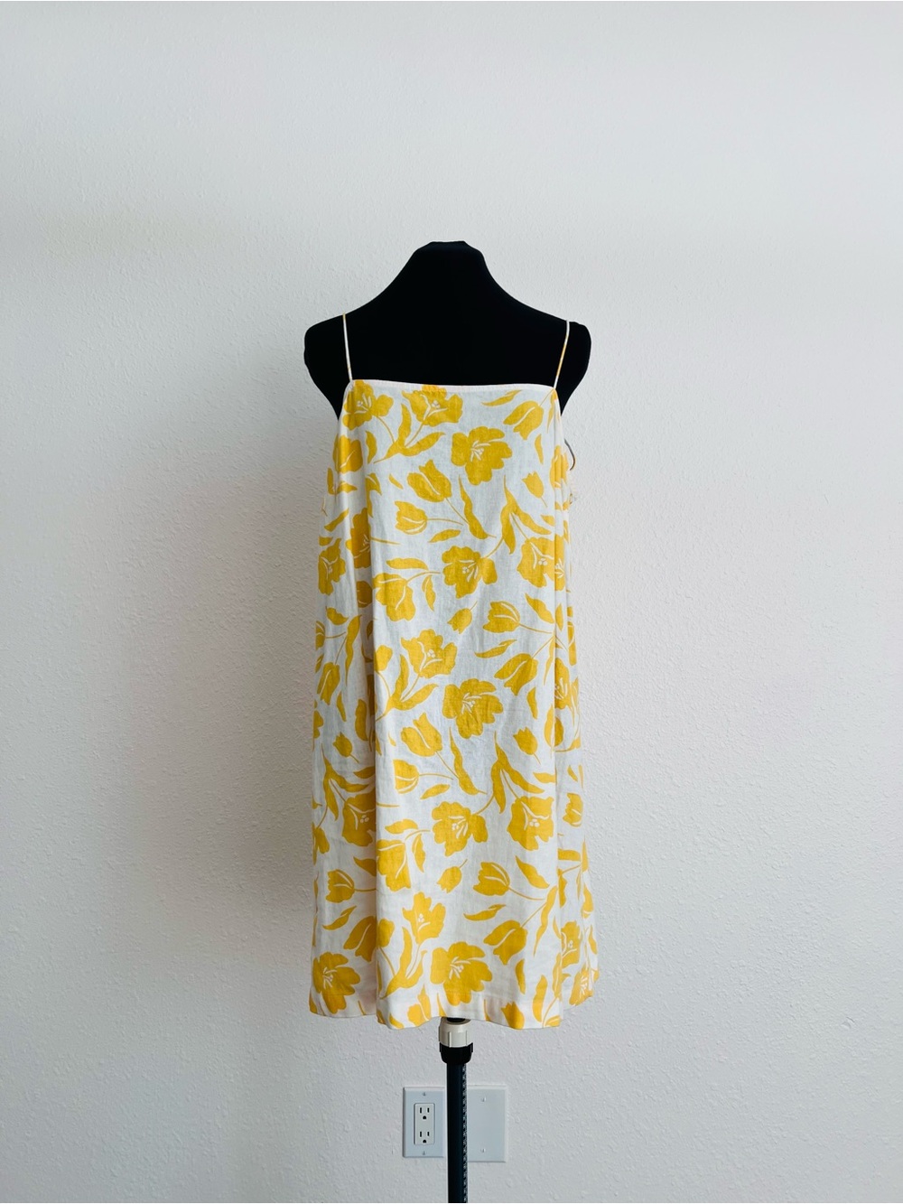 Yellow Floral Spaghetti-Strap Sundress